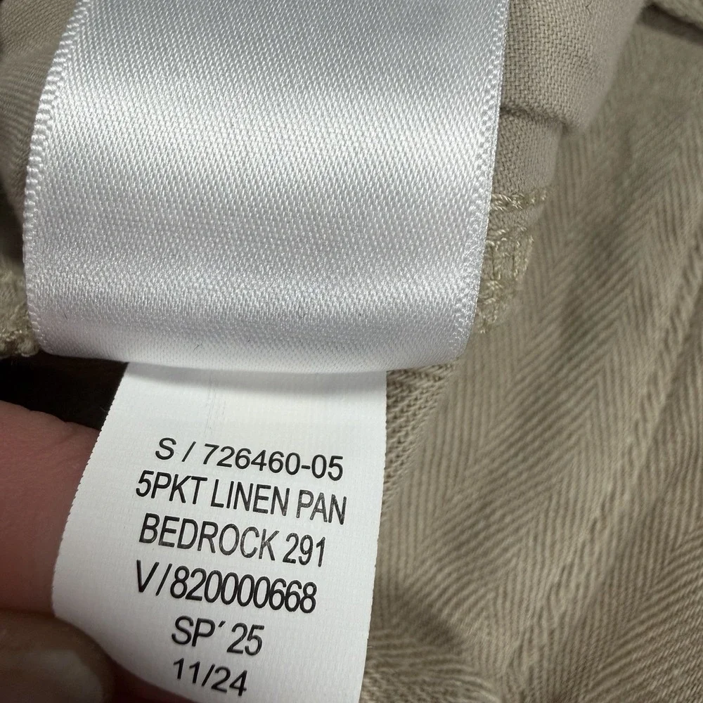 Gap Pants Mens 36x29 Wide Leg 90s Loose Linen Blend Casual Bedrock Beige Baggy